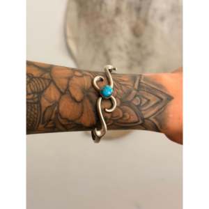Navajo Handmade Cultural Collectible Sonoran Mountain Turquoise & Sterling <b>Silver</b> <b>Cuff</b> <b>Bracelet</b> - Product Image 2