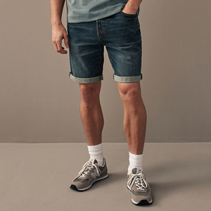 Short en jean personnalisé à la mode décontractée d'été pour hommes, séchage rapide, coton délavé foncé, taille XS, vêtements de rue à motif - Product Image 3