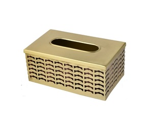 Elegante y Lujoso Dispensador de Servilletas y Cubiertos de Metal Dorado con Función para Colgar, Tamaño Personalizado, Embalaje en Cartón para Mesa - Product Image 3