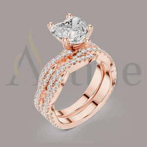 Bague en diamant en cristal en forme de larme 14K tenue de fête élégante - Product Image 1