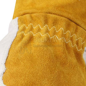 Gants de travail résistants à la chaleur de haute qualité, personnalisables avec un motif sur mesure, faible MOQ, gants de soudure en cuir pour la construction. - Product Image 5