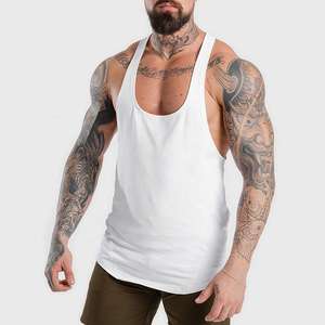 Men Hot Fitness Paneled Scoop Neck Tank Top Custom Brand Muscle Tee Active Gym Workout <b>Stringer</b> Sports Training T Back Singlet - Product Image 3