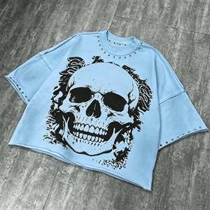 Tshirt <b>Men's</b> 100% Cotton Mock Rib Neck Oversize Drop Shoulder T-<b>shirt</b> Blank Streetwear Heavyweight Plain t <b>Shirt</b> for <b>Men</b> - Product Image 5