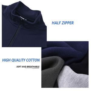 High Quality Zipper Golf Pullover Oversize Cotton <b>Hoodie</b> <b>Plain</b> Turtleneck Unisex Corded Crew Quarter Half Zip Sweatshirt - Product Image 5