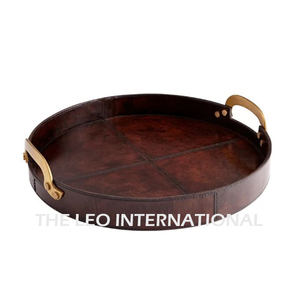 Poignée en aluminium marbré Forme ronde Plateau de service plaqué or Style fantaisie Vente à chaud Excellente qualité - Product Image 5