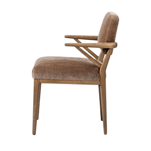 Chaise de salle à manger moderne en bois massif, rembourrée en tissu - Chaise en bois confortable pour la maison, le restaurant et le café - Product Image 3