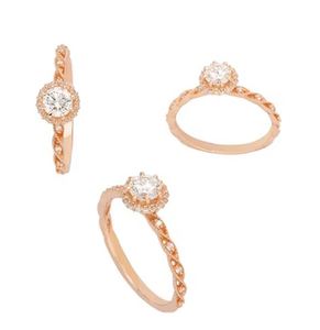 Los juegos de anillos de diamantes de oro rosa más efectivos, joyas que no se desvanecen para regalo de joyería de boda original a un precio asequible - Product Image 1