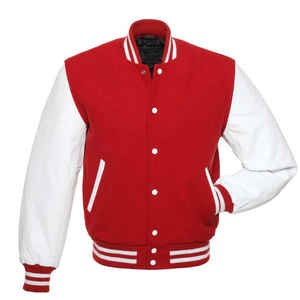 Chaqueta Universitaria de Béisbol para Hombre de Alta Calidad, Fabricada por OEM, con Bordado Personalizado, Mangas de Cuero, Chaqueta Cortavientos - Product Image 1