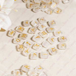Premium Quality <b>Crystal</b> Quartz Rune <b>Set</b> Natural Healing Gemstones For Meditation Decoration - Product Image 1