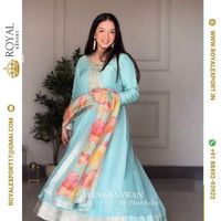 Robe Anarkali en coton à imprimé Floral pour femme, vêtement de bureau ethnique en rayonne, nouveau Design