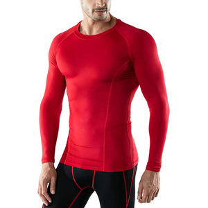 Chemises de fitness sur mesure de haute qualité chemises de compression pour hommes fabriquées en usine modèles en polyester solide approvisionnement OEM vente chaude - Product Image 5