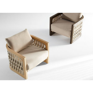 Set da Pranzo Moderno RIVA per Esterni, Tavolo e Sedie in Teak per 6 Persone con Cuscini Resistenti per Uso in Giardino - Product Image 2