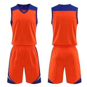 Uniformes de basket-ball en sergé XXXL unisexe à séchage rapide Maillots en V grande taille personnalisables et respirants pour adultes - Product Image 2