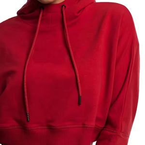 Pull à capuche 100% coton de haute qualité pour femme avec manches longues courtes pour l'hiver Vêtements courts pour le printemps décontracté Logo avant - Product Image 6