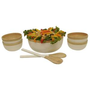 Ensaladeras de bambú hiladas altamente recomendadas con servidores para artículos de cocina Ventas al por mayor de alta calidad hechas en Vietnam - Product Image 4