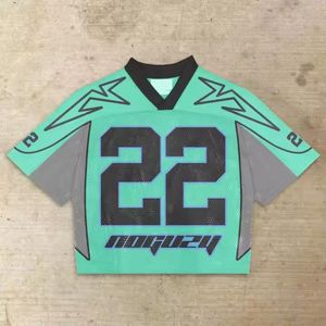 Maillot de football en maille surdimensionnée Boxy Mesh Maillots de football américain vintage du fabricant avec logo personnalisé pour hommes à vendre - Product Image 4