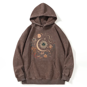 Sweat à capuche oversize épais en molleton bouclette effet délavé vintage, style streetwear, vierge, pour logo personnalisé, fournisseur - Product Image 4