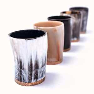 Vaso Corto de Cuerno de Ágata Natural de Diseño Antiguo, Hecho a Mano, Calidad de Exportación, Vaso para Beber de Oso para Bar, Artesanía de Cuerno de Búfalo - Product Image 1