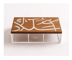 Ramadan 2026 Round Acrylic Storage Jars 3-Piece Set Wooden Lids Mother-of-Pearl Inlay Engraved Handmade Airtight Decorations Dry - Product Image 2