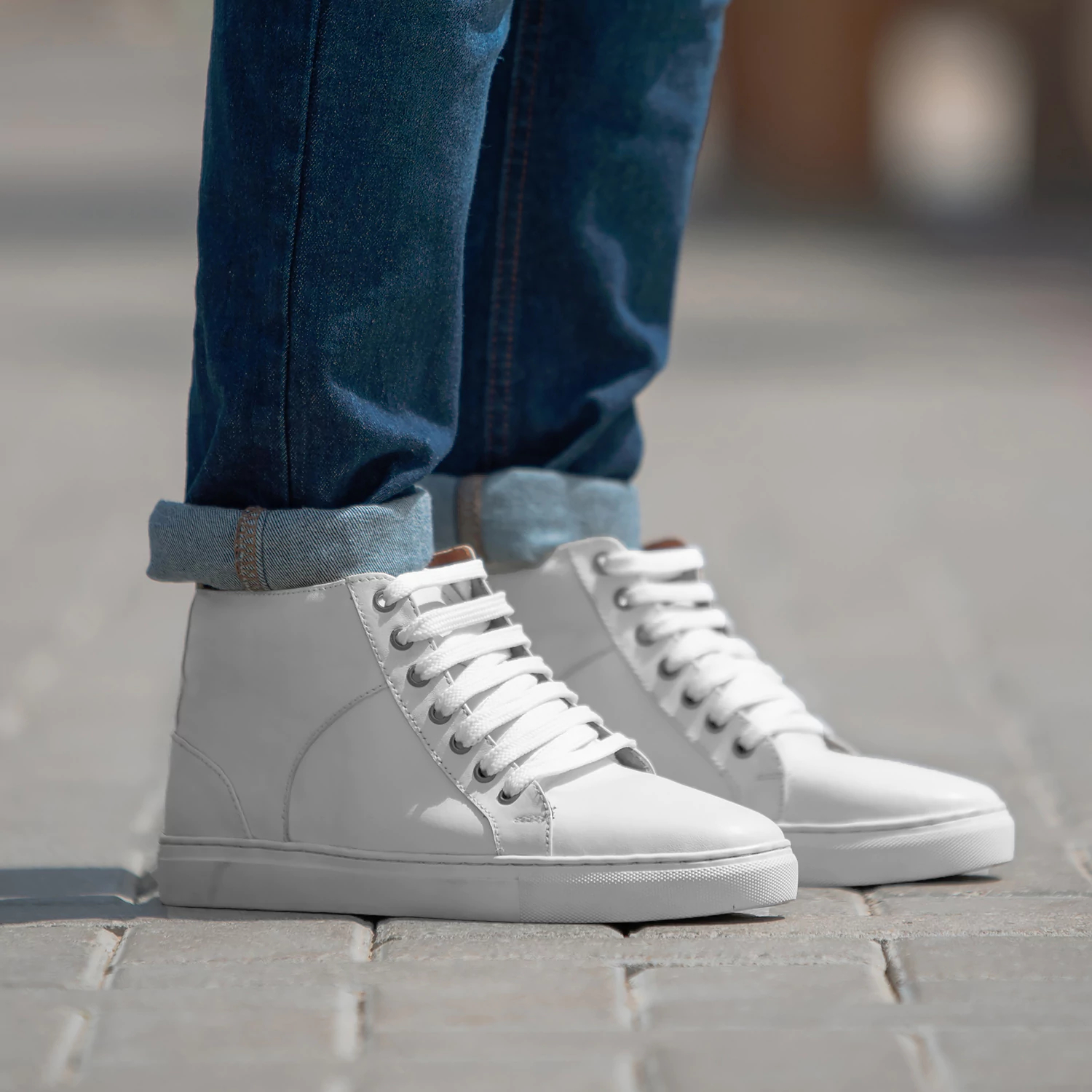 Wholesale Stylish High Top White Genuine Leather Sneakers for Men Casual  Fashion High Quality OEM Brand Men's Dress Shoes Formal| Alibaba.com
