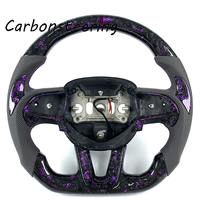 Accesorios para Automóviles, Volante Deportivo de Fibra de Carbono Forjado con LED Rojo Personalizado para Dodge Charger Challenger Hellcat SRT RT 392 Durango