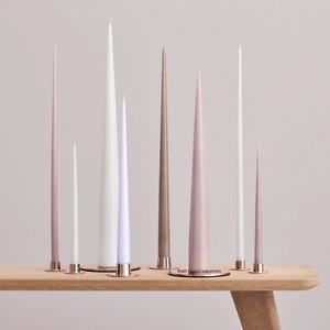 Bougeoir conique en métal en laiton fini or pour la décoration d'éclairage de table de maison et de mariage cône de bougie rond - Product Image 6