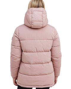 Chaqueta Acolchada Personalizada Color Rosa Pálido para Mujer, Abrigo Acolchado con Capucha para Invierno, Cierre de Cremallera, Relleno de Poliéster Cálido, Moda OEM Personalizada - Product Image 4