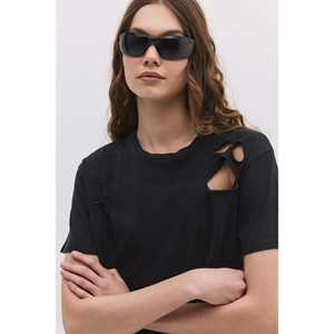 T-shirt décontracté déchiré et coupé, 100% coton - Product Image 4