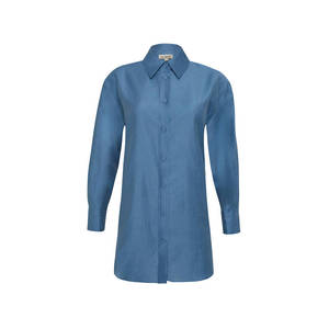 Relaxed Fit <b>Linen</b> Blouse for Women-Asymmetrical Bow Collar Loose Summer <b>Top</b> - Product Image 1