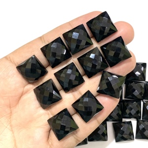 หินอัญมนีพลอยสีดำเหลี่ยมเพชรพลอยหลวมขนาด20มม. คุณภาพสูงรับการรับรองมาตรฐานการทำเครื่องประดับ - Product Image 5