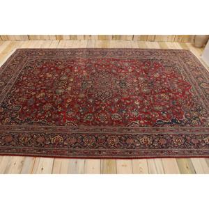 Tapis vintage 7,3x11 pieds, tapis turc, tapis en laine abstrait rouge - Product Image 2