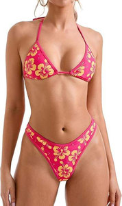 Phụ Nữ Sexy Thong Chuỗi 2 Mảnh Bộ Bikini Thiết Lập Cheeky Halter Áo Tắm Waseem Impex 2-PC Mặc Mặc Thăng Hoa Bãi Biển Mặc - Product Image 6