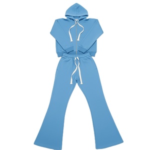 Custom Tracksuits for Men Breathable Oversized High Quality 100% Cotton Heavyweight with Drawstring Blank Tracksuits <b>Low</b> price - Product Image 1