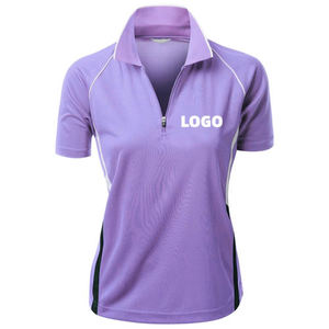 Vente flash - Chemise de golf à manches courtes pour femmes, en tissu jersey tricoté respirant, avec broderie de logo personnalisé - Product Image 5