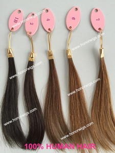 HT250 Colore Marrone <span class=keywords><strong>Chiaro</strong></span> con Parte Centrale Scura # Parrucchino Personalizzato per Donne, 6 Pezzi, 100% <span class=keywords><strong>Capelli</strong></span> Umani Vergini Indiani, Lunghezza 14 Pollici, Onda Morbida BW - Product Image 4