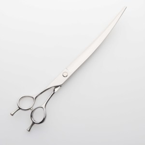 Ciseaux de coupe de toilettage de chien argenté en acier inoxydable incurvé professionnel 9.0 Lefty écologique facile à utiliser - Product Image 2