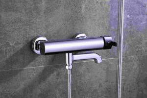 Wandmontierter Thermostat-Duscharmatur-Mischer aus Chrom-Messing mit Thermostatfunktion, Massage-, Soft-Rain- und Pause-Strahlkopf, Einhand-Badezimmerhahn - Product Image 2