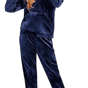 Conjuntos de chándal con capucha para mujer de calidad profesional Ropa estampada de peso pesado con pantalón Características de talla grande - Product Image 2