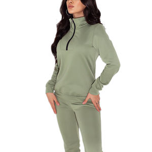 Survêtement d'hiver à capuche pour femmes avec logo personnalisé ensemble deux pièces avec rayures latérales décontracté grande taille 3XL - Product Image 6
