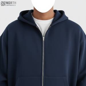 Sudadera con capucha y pantalón de chándal de invierno para hombre con borde de dobladillo crudo y corte estampado de algodón personalizado OEM - Product Image 4