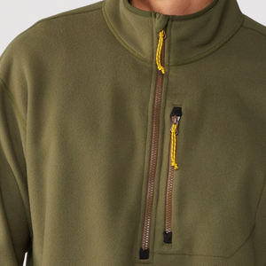 Sudadera de punto con cremallera y cuarto de lana transpirable personalizada, jersey de lana de la mejor calidad, suéteres de algodón 100% para hombre - Product Image 5