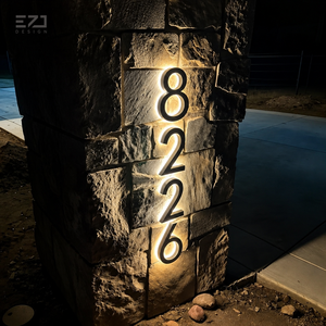 Números <span class=keywords><strong>de</strong></span> Casa Modernos con Retroiluminación LED EZD, Acero Inoxidable 304, Impermeables, Letrero <span class=keywords><strong>de</strong></span> Dirección Personalizado <span class=keywords><strong>para</strong></span> Decoración <span class=keywords><strong>de</strong></span> Puerta <span class=keywords><strong>de</strong></span> Casa o Villa - Product Image 2
