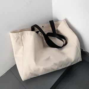 Meilleures ventes extra large sac fourre-tout en toile de coton robuste personnalisé écologique pliable haute capacité rayé - Product Image 3