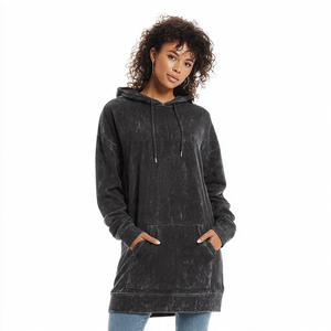 Long Baggy Camo Hoodie Femmes Genou Longueur Acide Lavage Surdimensionné Hoodies Dames Goutte Épaule Lavé À Capuche Femmes - Product Image 4