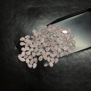 ได้รับการรับรองจาก IGI หินโรสควอตซ์ธรรมชาติขนาด3X5มม. ทรงลูกแพร์พลอยรักษาความร้อน - Product Image 4