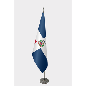 Customizable Official Interior Dominican Republic <b>Flag</b> with Aluminum <b>Pole</b> & Digital Printing - Product Image 1