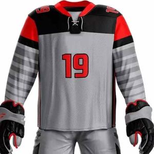 Uniforme de hockey sur glace personnalisé en gros Oem Odm tissu respirant à séchage rapide impression par sublimation pour les joueurs jeunes et adultes - Product Image 4