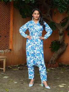 ชุดงานผ้าคอตตอนทอมืองานปักด้ายสวยงามและพิมพ์ลายเสื้อด้านบนและด้านล่างเย็บแบบเต็ม - Product Image 4