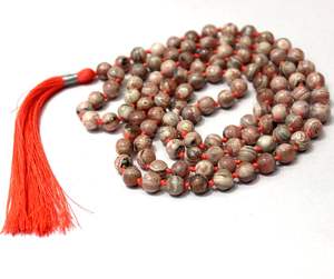 Comprar hecho a mano artista indio bohemio 6 mm Rosa Rodocrosita 108 anudado Mala cuentas de oración 108 collar de cuentas para regalos fiestas - Product Image 4