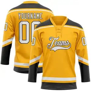 2024 personalizzato squadra hockey uniforme abbigliamento professionale hockey su ghiaccio maglia Design unico all'ingrosso miglior stile di moda tasso all'ingrosso